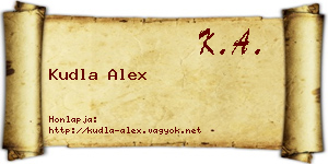 Kudla Alex névjegykártya